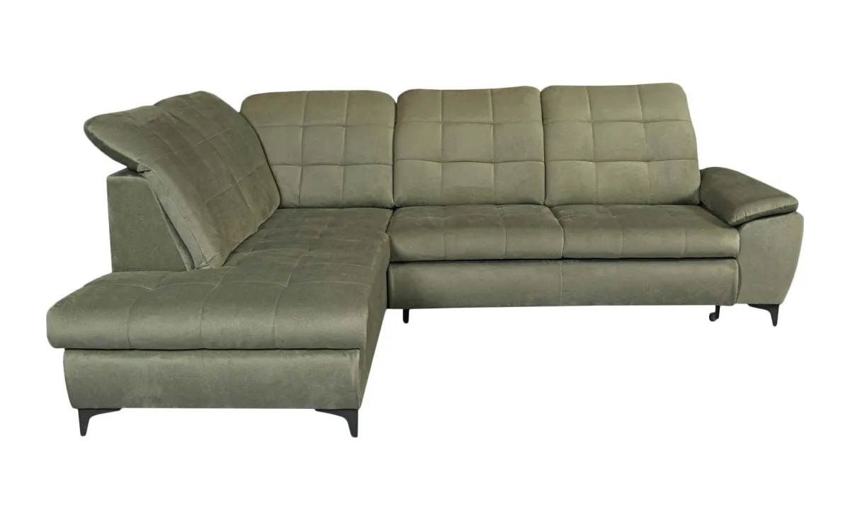 Forest ugaona garnitura sa ležajem i prostorom za odlaganje 270x210x104 cm zelena leva