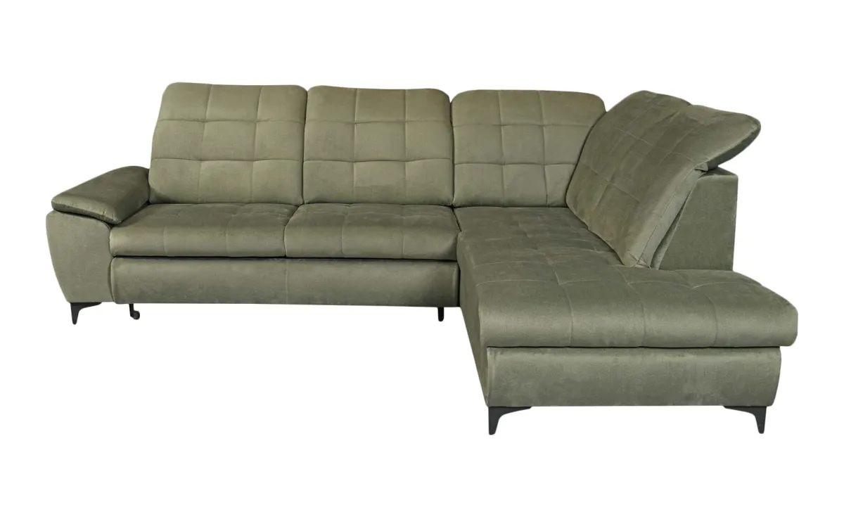 Forest ugaona garnitura sa ležajem i prostorom za odlaganje 270x210x104 cm zelena desna