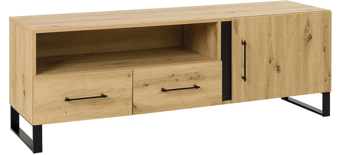 Francis TV komoda 1 vrata+2 fioke+1 otvor 150x42x52 natur (artisan hrast)