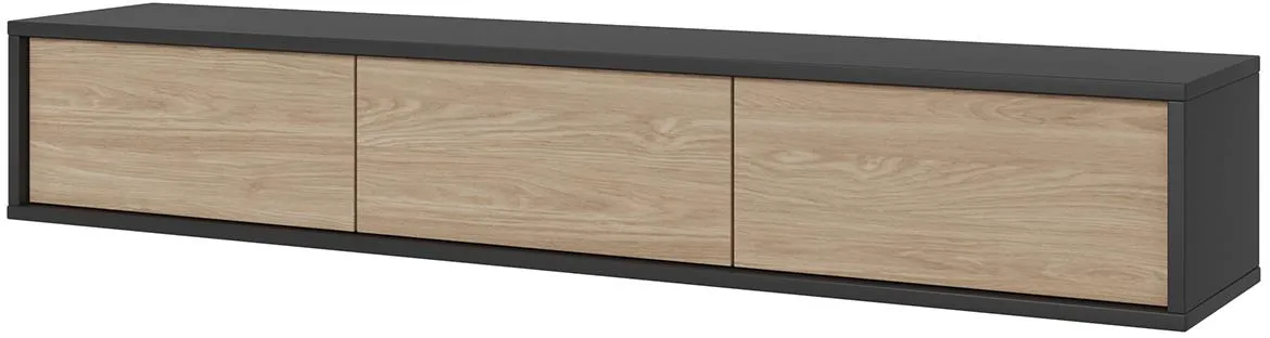 Frida 3k 38 TV komoda 3vrata 180x36x32  antracit/nauljeni hrast