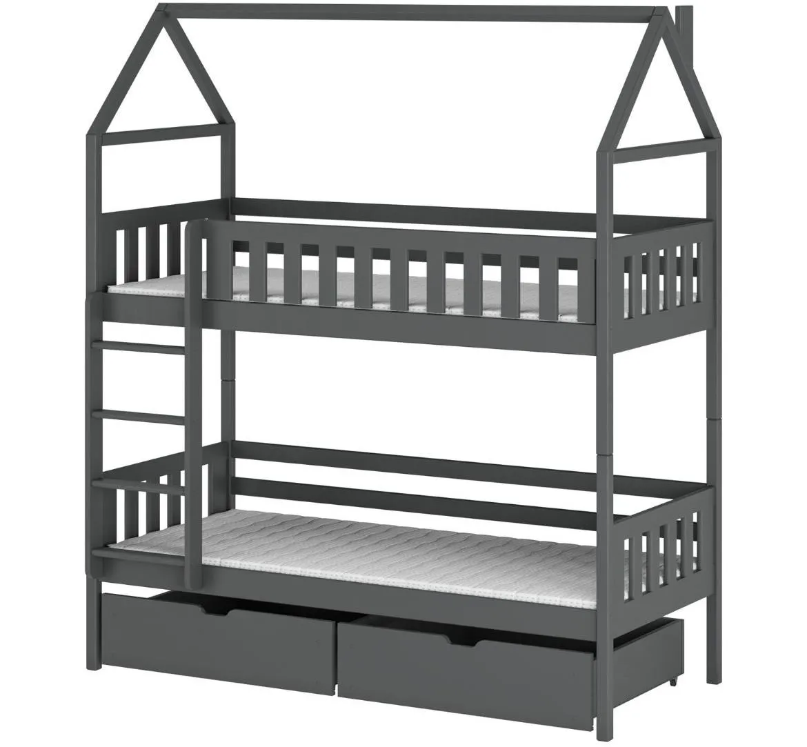 Gaja krevet na kat 87x168x217 cm tamno sivi