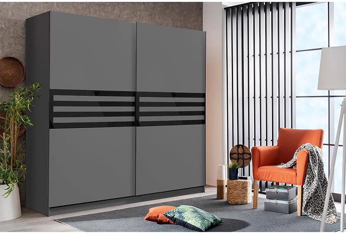 Galicia klizni garderober 217x62.5x209.9 cm grafit