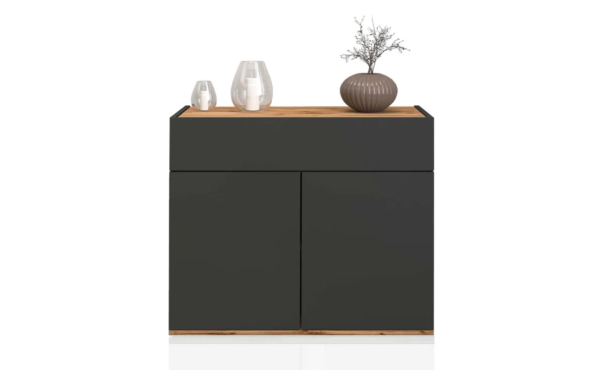 Garda komoda 2 vrata + 1 fioka 80x35x70 cm antracit/hrast