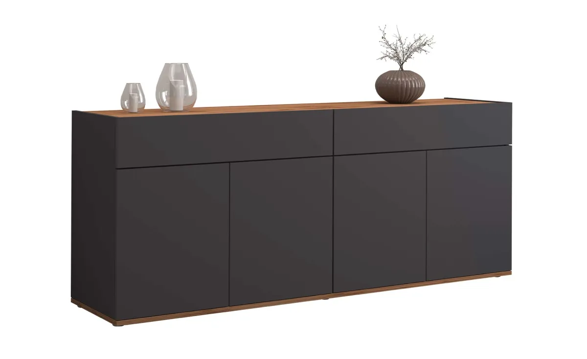Garda komoda 4 vrata + 2 fioke 160x35x70 cm antracit/hrast