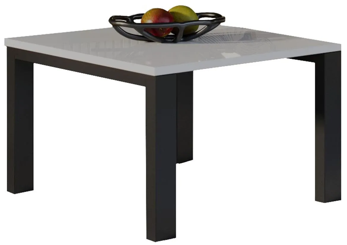 Garold klub sto 80x80x55 cm beli visoki sjaj
