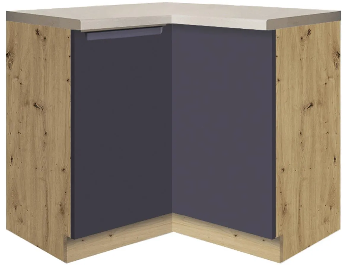 Glamour 16d ugaoni kuhinjski element 1 vrata 90x90x82 cm natur (artisan hrast)/plavi