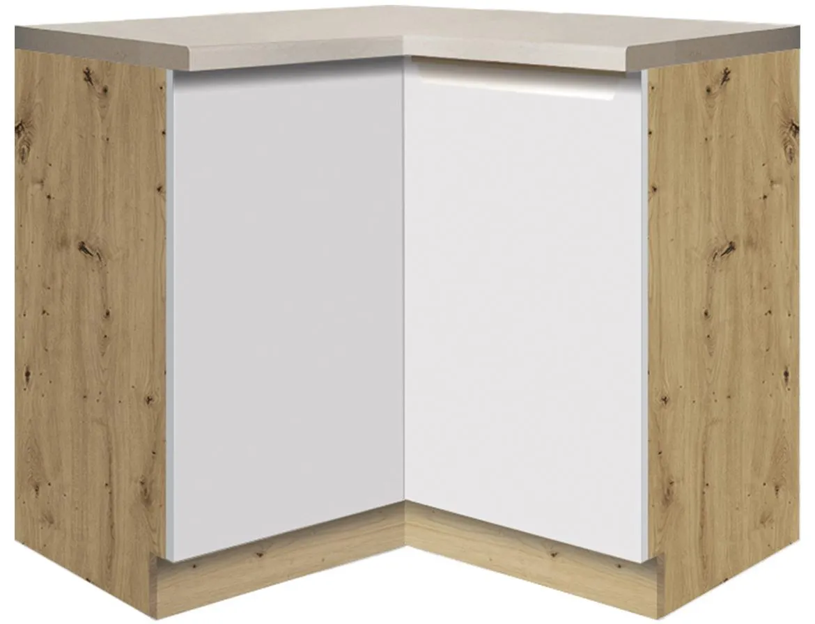 Glamour 16d ugaoni kuhinjski element 1 vrata 90x90x82 cm natur (artisan hrast)/beli