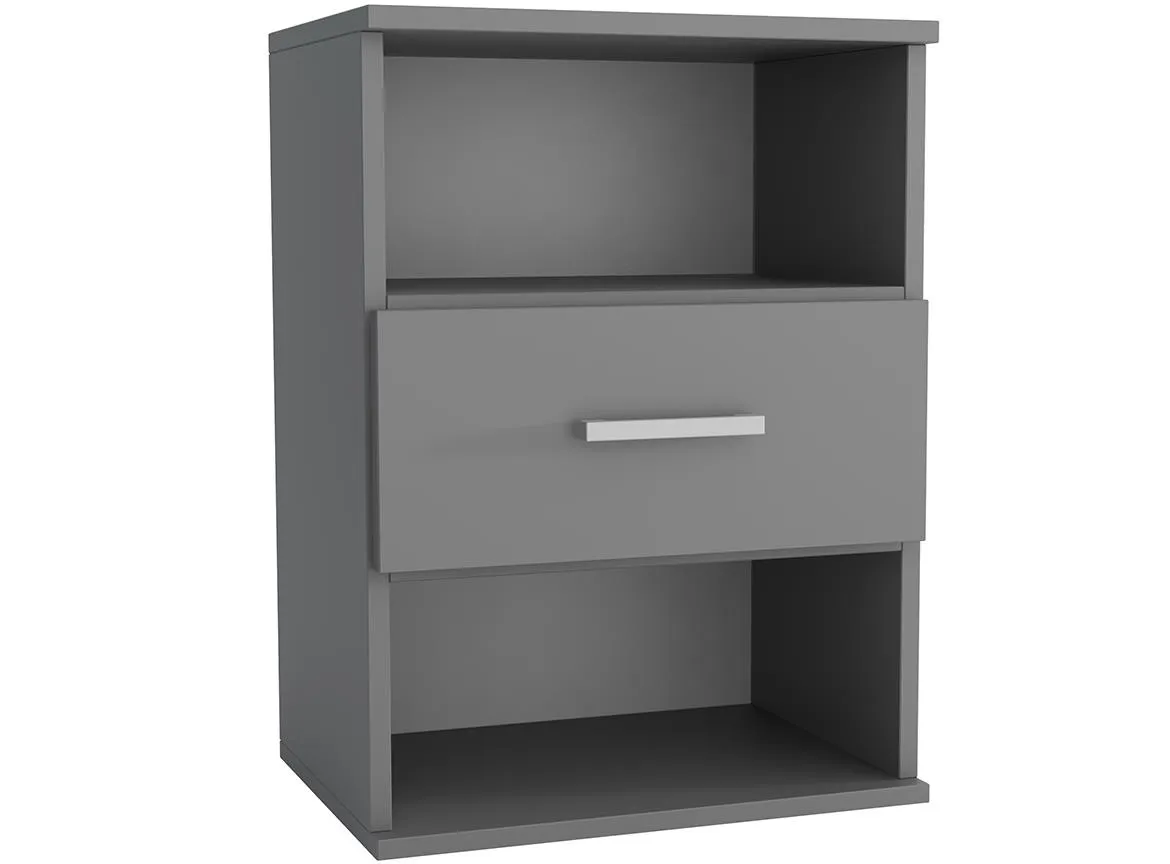 Goda III nocni ormaric 1 fioka+2 otvora 48x35x63 cm sivi