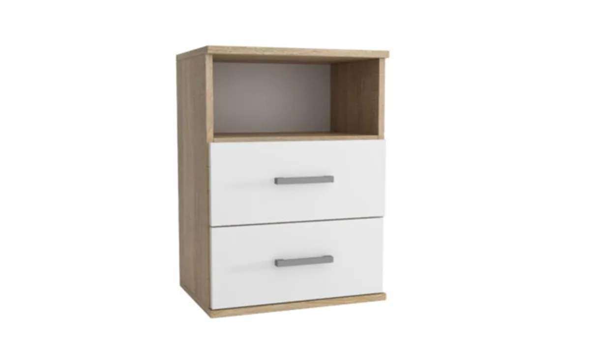 Goda noćni ormarić 2 fioke 48x35x64 cm sonoma / bela