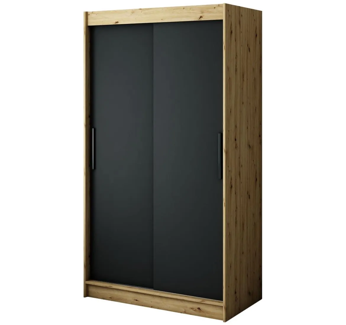 Halifax T ormar 2 vrata 120x62x200 natur (artisan hrast)/crni