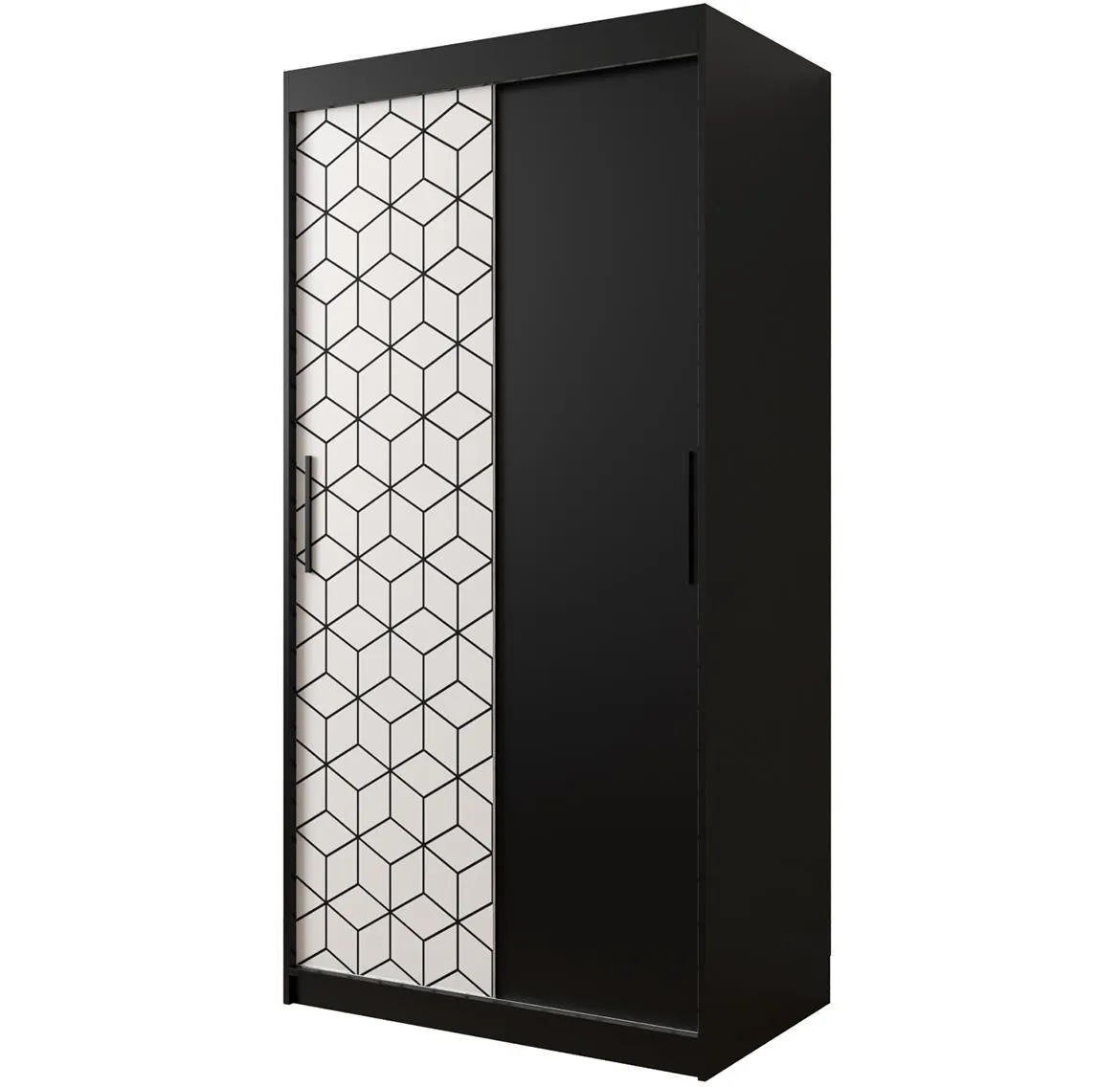 Hexagon ormar 2 vrata 100x62x200 cm crno/beli