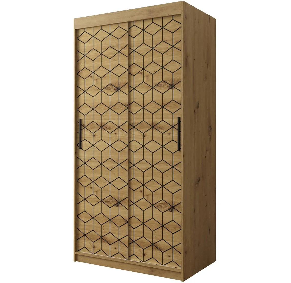 Hexagon ormar 2 vrata 100x62x200 cm natur (artisan hrast)