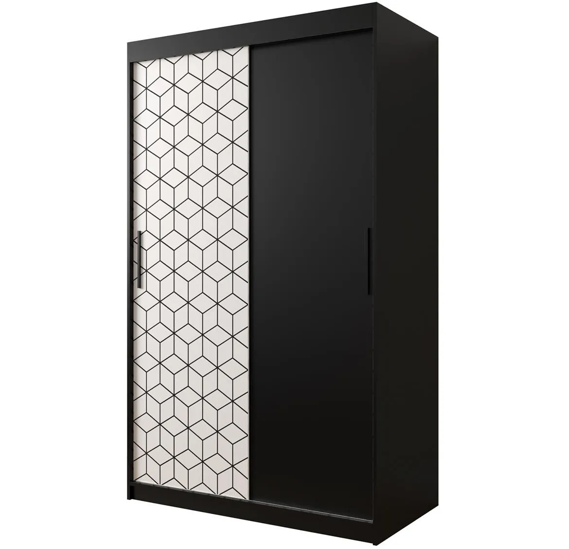 Hexagon ormar 2 vrata 120x62x200 cm crno/beli