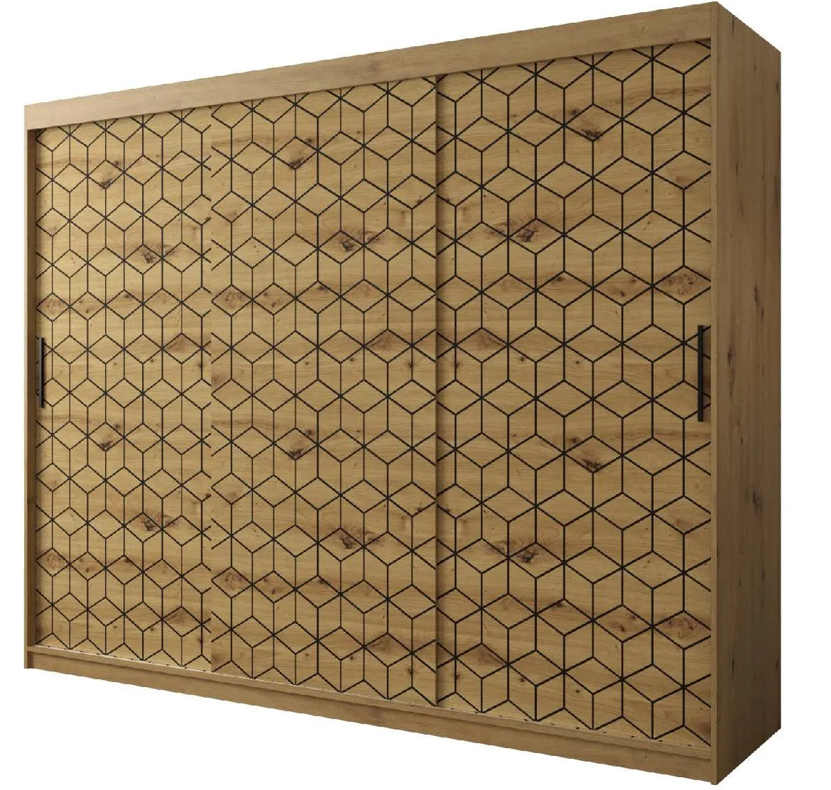 Hexagon ormar 3 vrata 250x62x200 cm natur (artisan hrast)