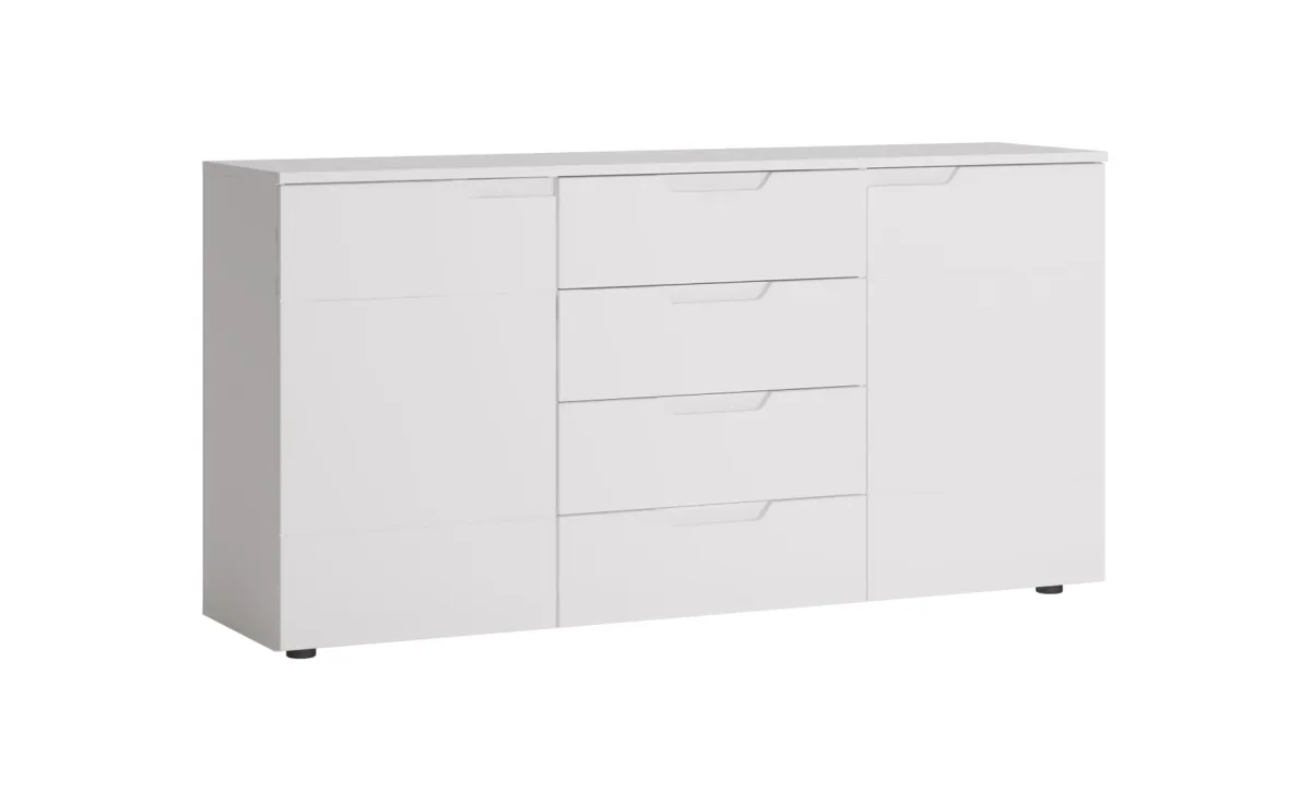 Hilton komoda 2 vrata+4 fioke 160x40x82cm bela