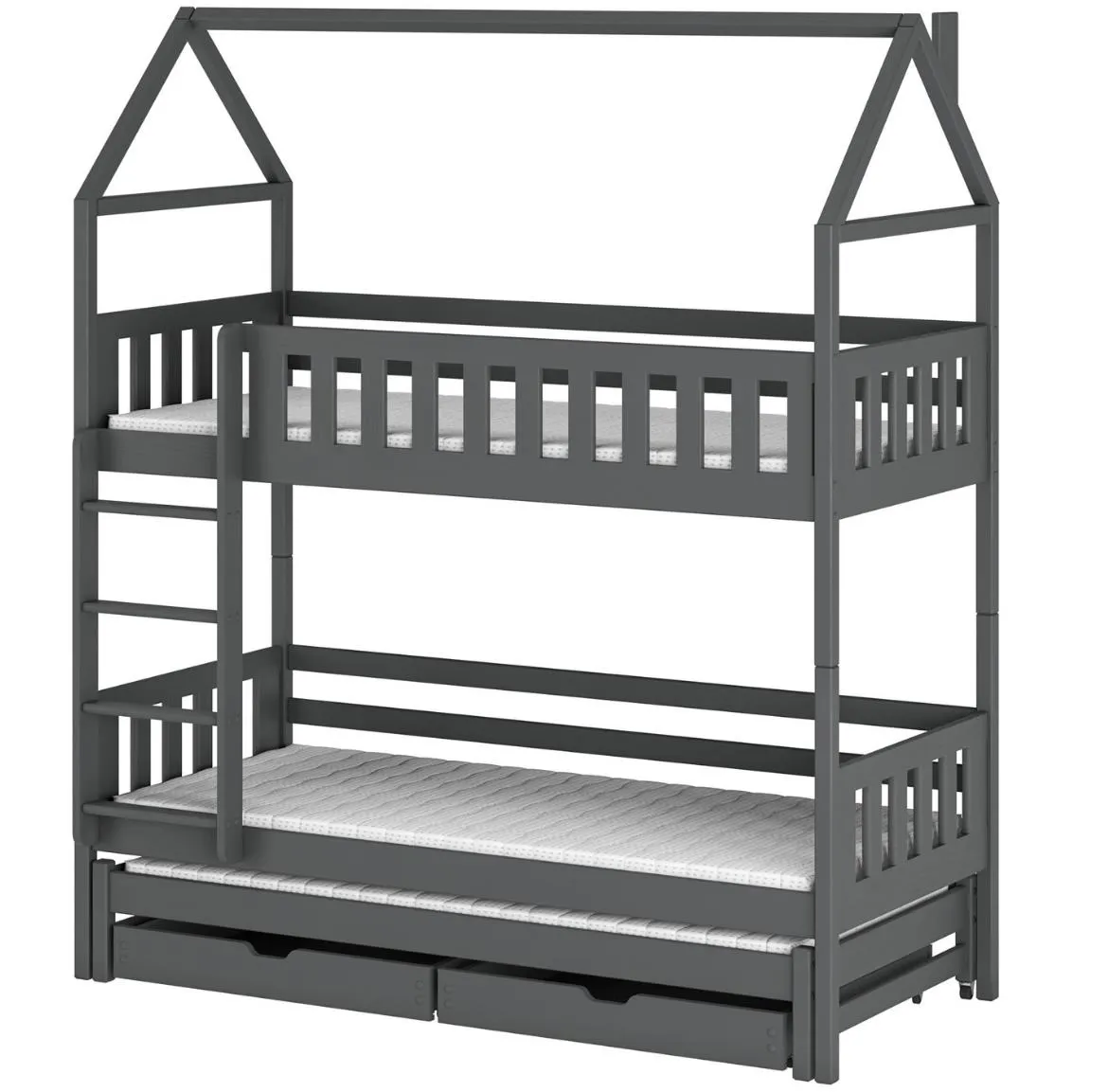 Iga krevet na kat 87x168x217 cm tamno sivi