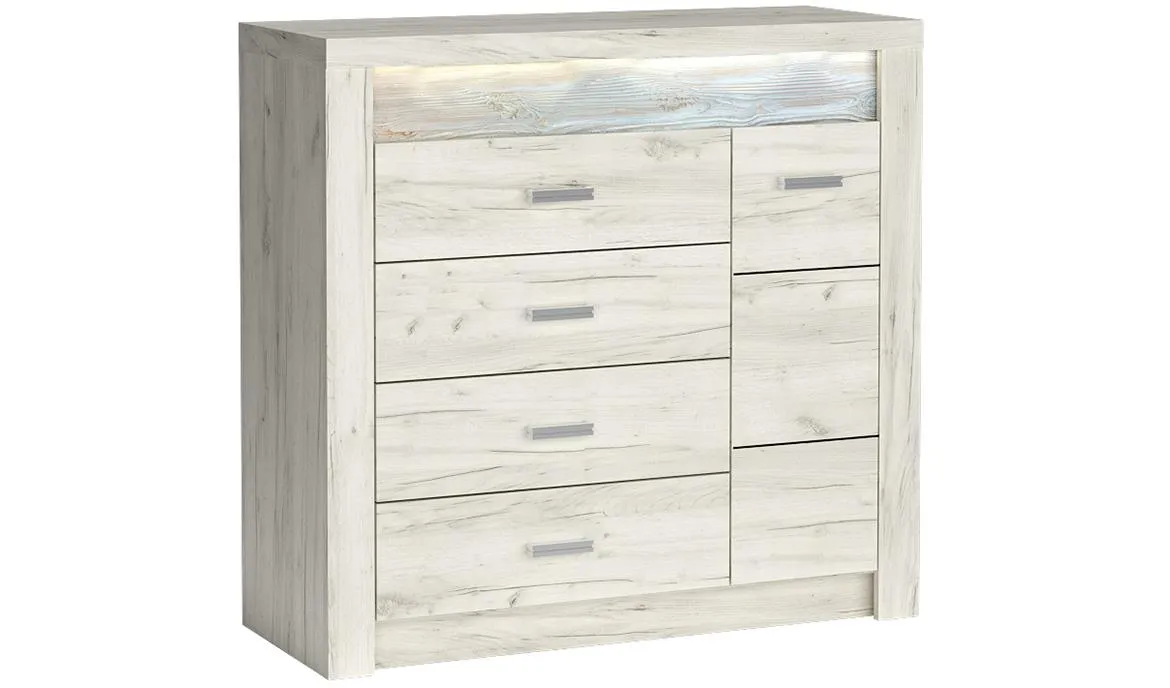 Indianapolis I17 1D4S komoda 1 vrata+4 fioke 109x42x104 cm bela