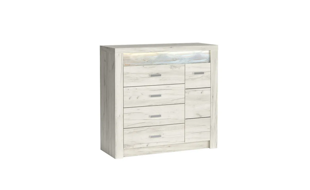 Indianapolis II komoda 4 fioke+1 vrata 108,5x42x103,5 bela