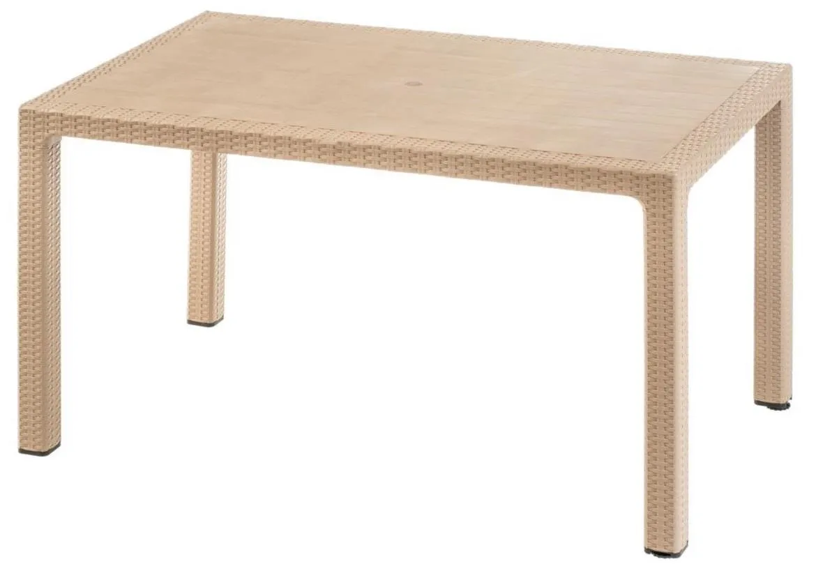 Infinitty plasticni sto 147x87x74 cm bež