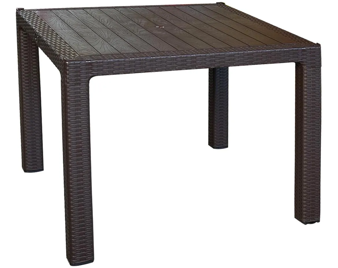 Infinitty plasticni sto 90x90x74 cm braon