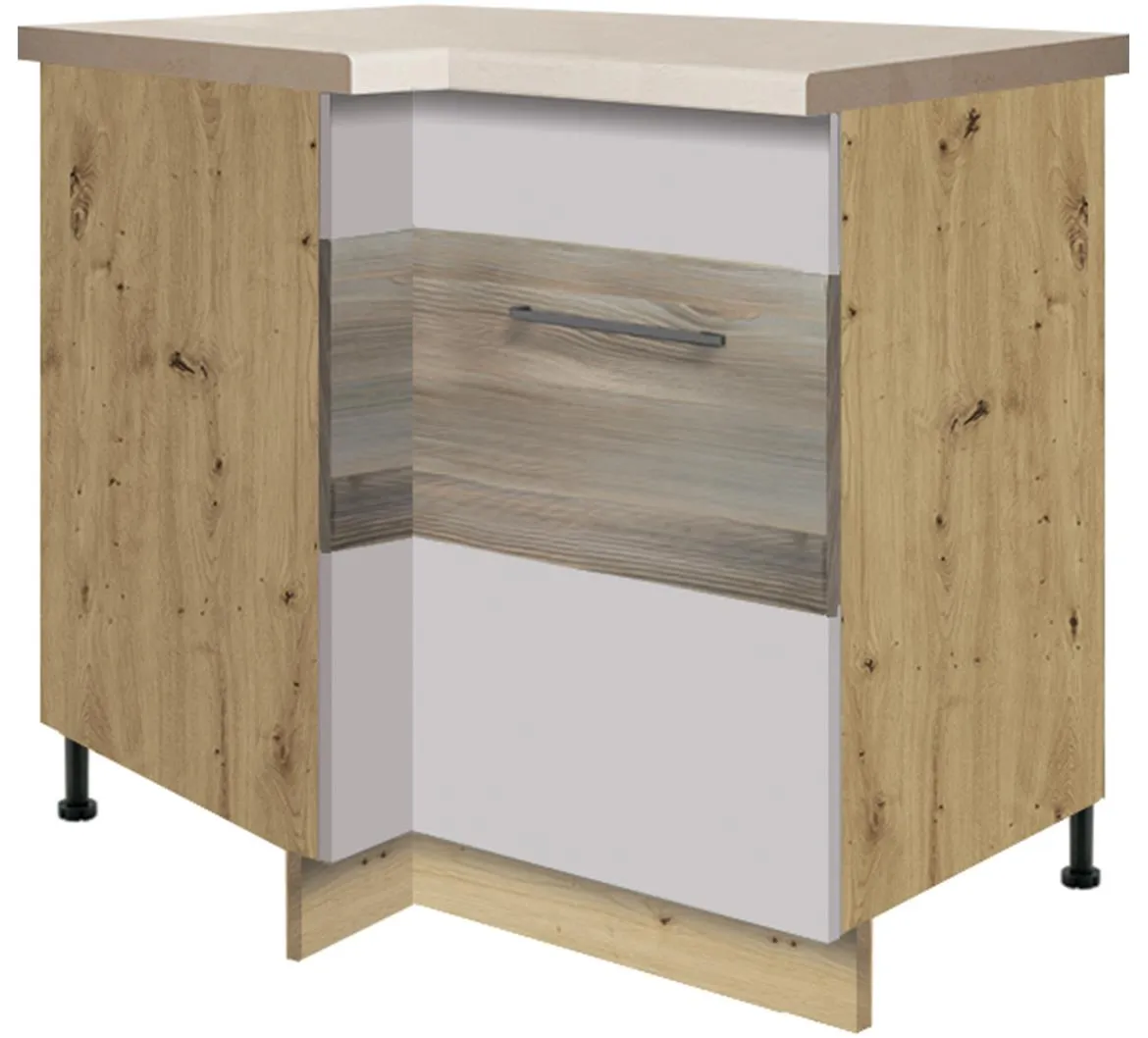 Infinity 14D kutni kuhinjski element 1 vrata 100x70x82 cm latte/hrast