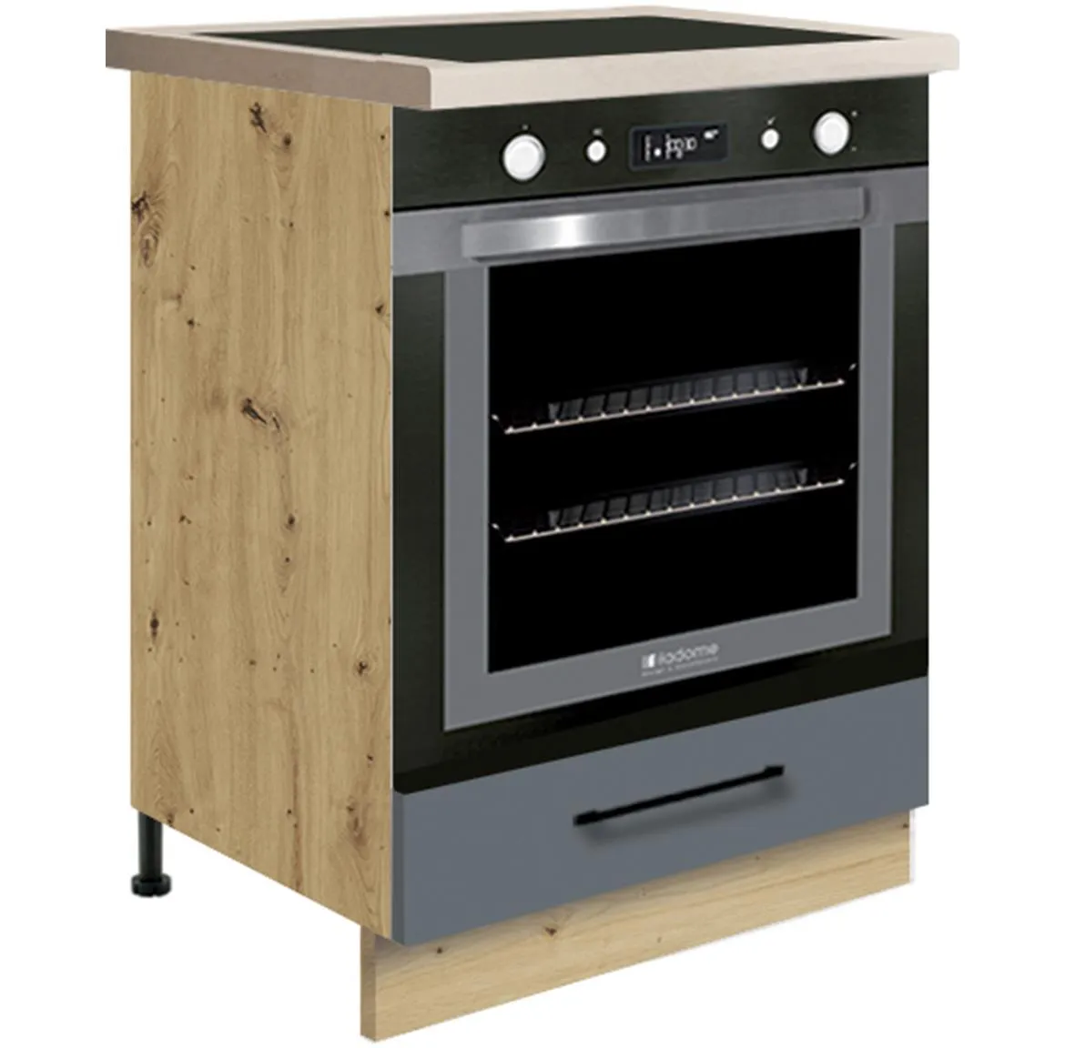 Infinity 17D kuhinjski element za pecnicu 60x51x82 cm siva/hrast