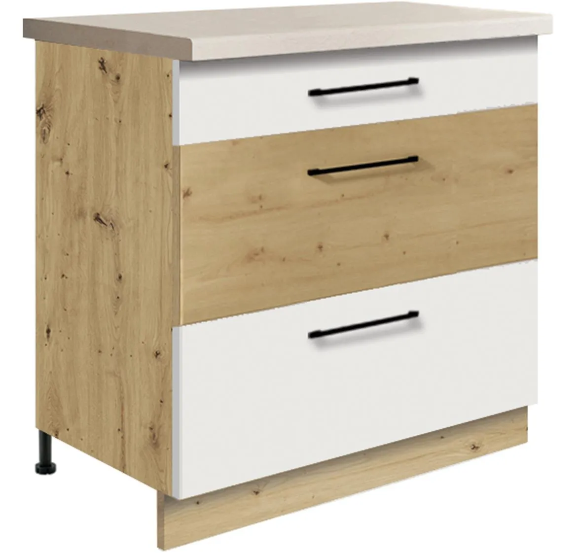 Infinity 22D kuhinjski element 3 ladice 80x51x82 cm hrast/hrast