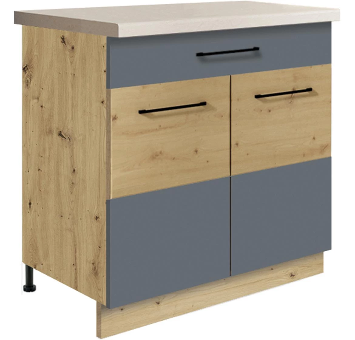 Infinity 6D kuhinjski element 2 vrata+1 fioka  80x51x82 cm siva/hrast