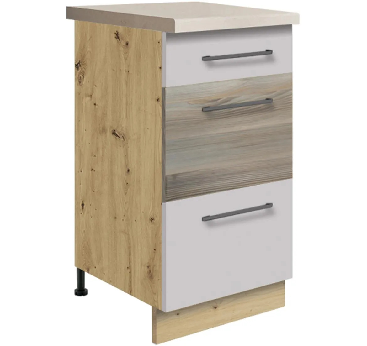 Infinity 8D kuhinjski element 3 fioke 40x51x82 cm latte/hrast