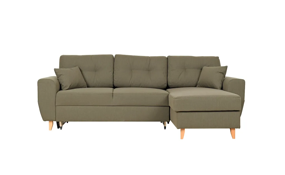 Inzell ugaona garnitura sa ležajem i prostorom za odlaganje zelena unverzalna 245x160x82 cm