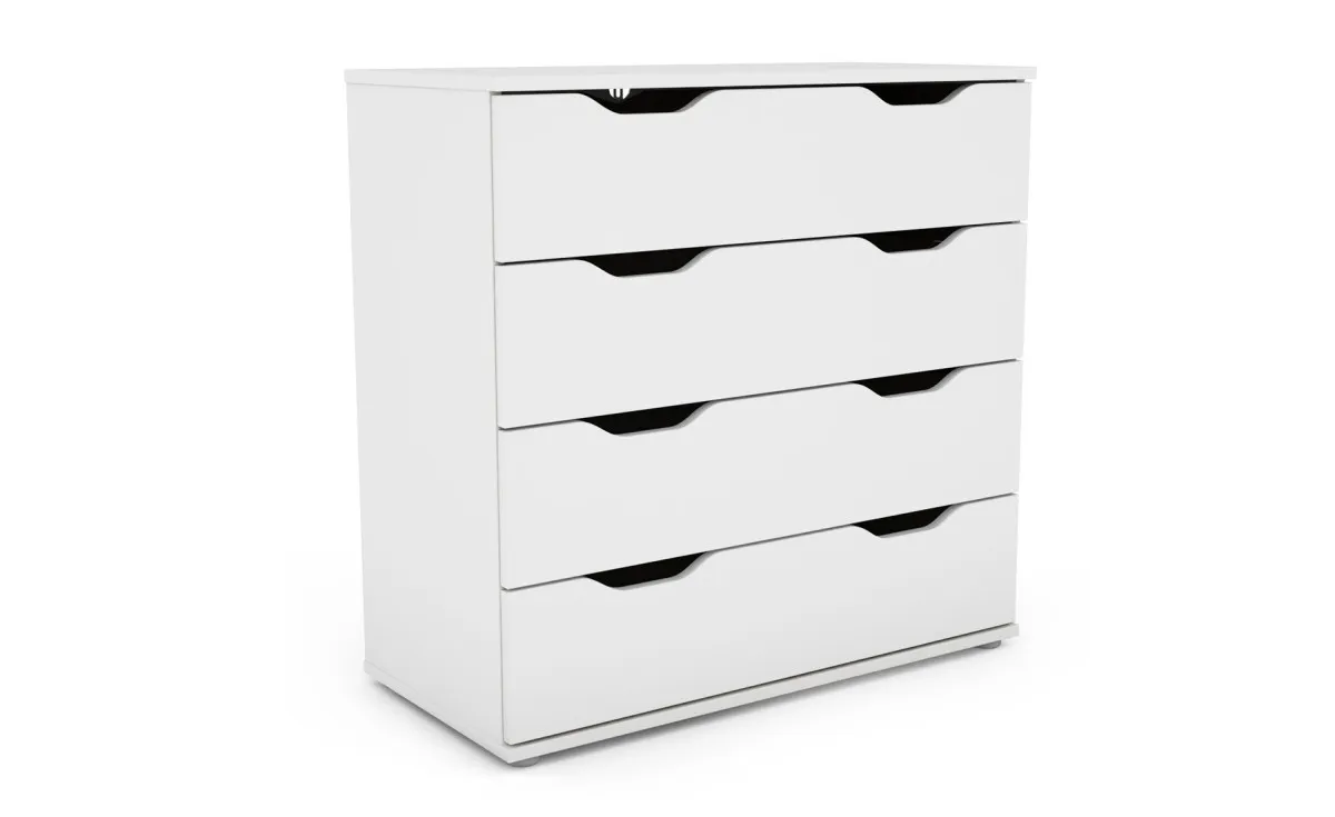 Šira komoda Saga, 4 fioke 80x38x79cm bela