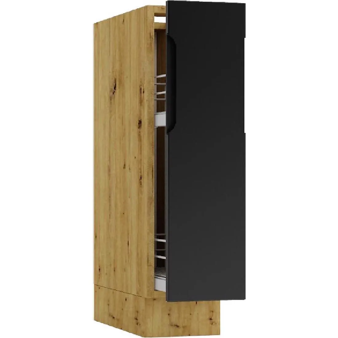 Isabel D20 Cargo kuhinjski ormaric + korpa 20x51x82 crna/hrast