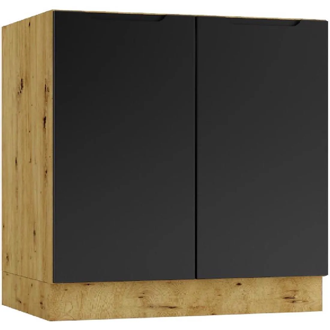 Isabel D80 kuhinjski ormaric 80x44,6x82 crna/hrast