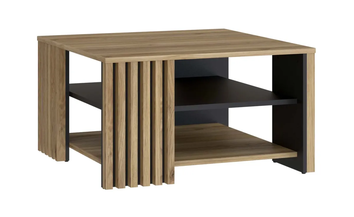 Joakimis klub sto 80x80x45 cm mauvella/crna