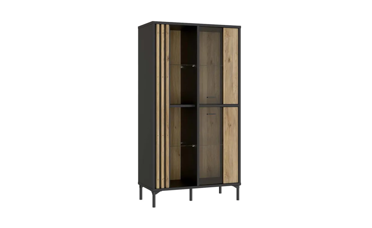 JOAKIMIS VITRINA 2 VRATA 87x41,5x162,2 cm ARTISTAN/CRNA