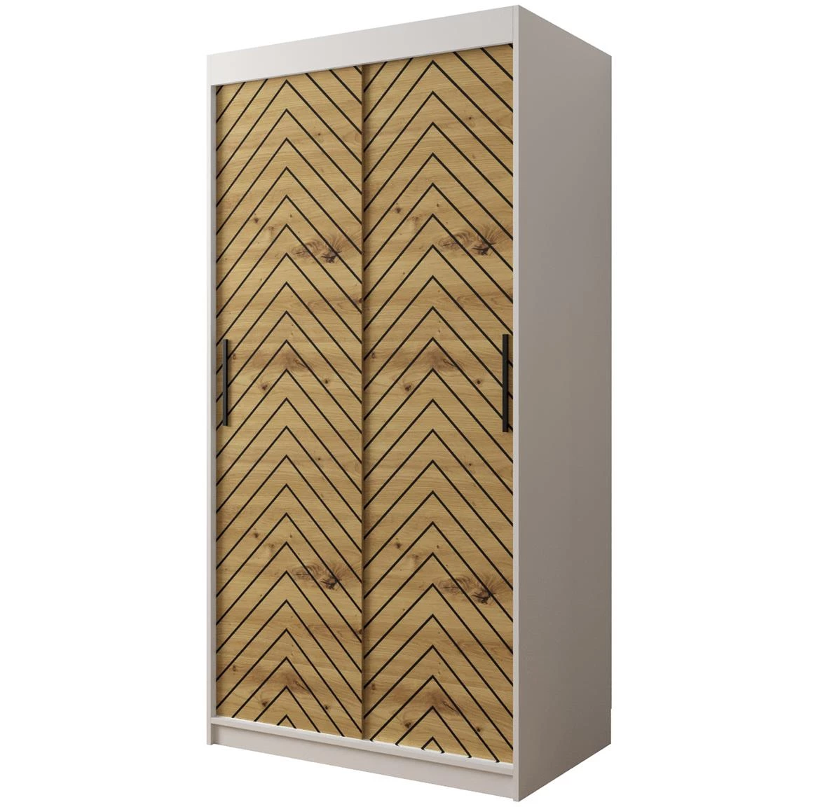 Jode 1 ormar 2 vrata 100x62x200 bela /natur(artisan)/crna