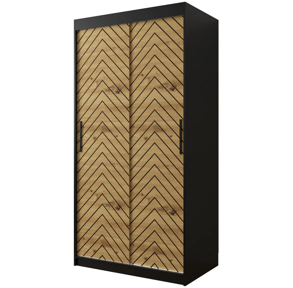 Jode 1 ormar 2 vrata 100x62x200 crna /natur(artisan)/crna