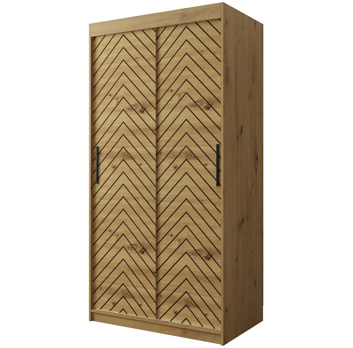 Jode 1 ormar 2 vrata 100x62x200 natur(artisan) /natur(artisan)/crna