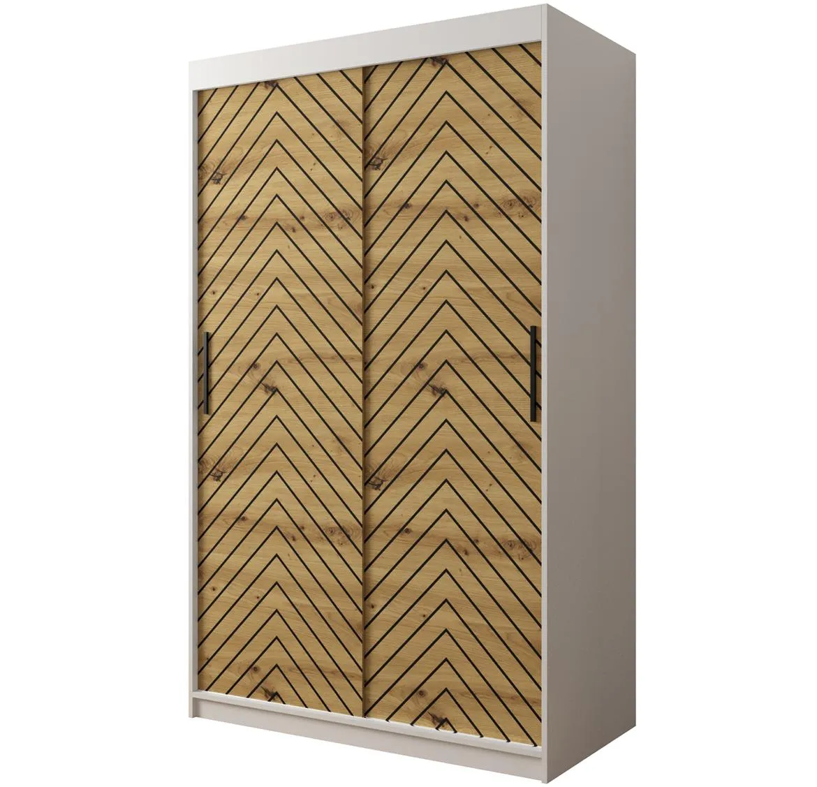 Jode 1 ormar 2 vrata 120x62x200 bela /natur(artisan)/crna