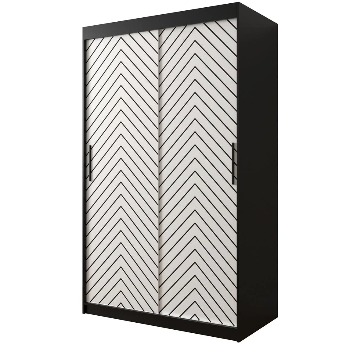 Jode 1 ormar 2 vrata 120x62x200 crna /bela/crna