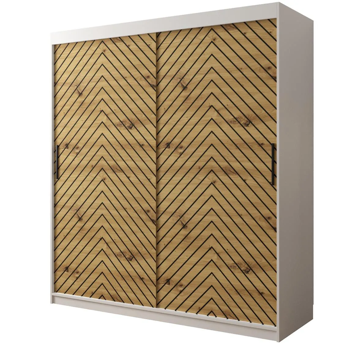 Jode 1 ormar 2 vrata 180x62x200 bela /natur(artisan)/crna
