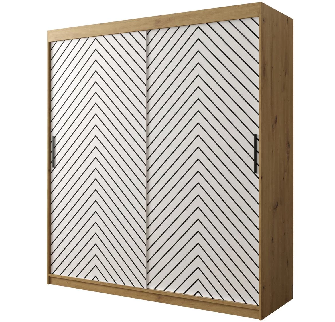 Jode 1 ormar 2 vrata 180x62x200 natur(artisan) /bela/crna