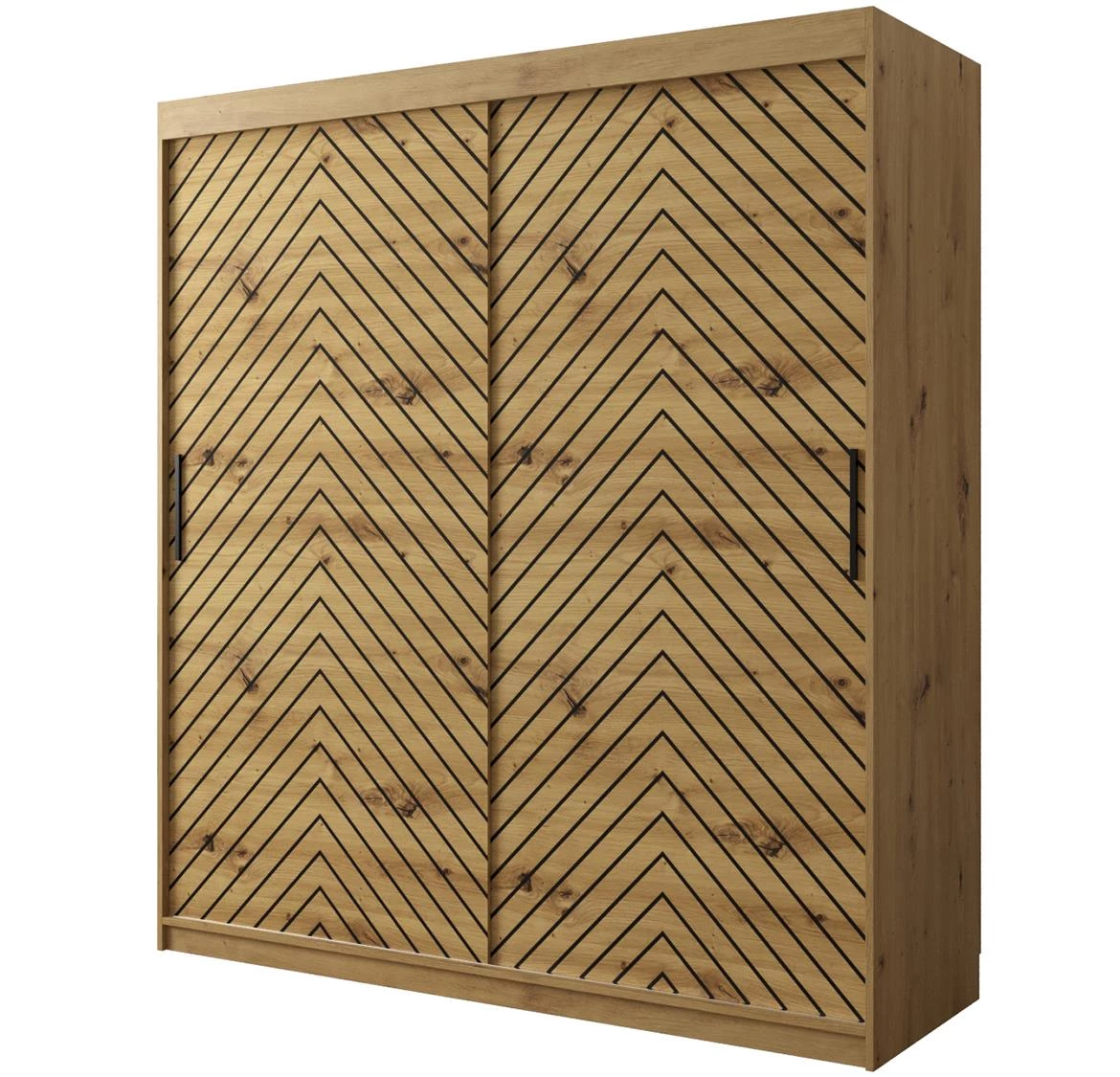 Jode 1 ormar 2 vrata 180x62x200 natur(artisan) /natur(artisan)/crna