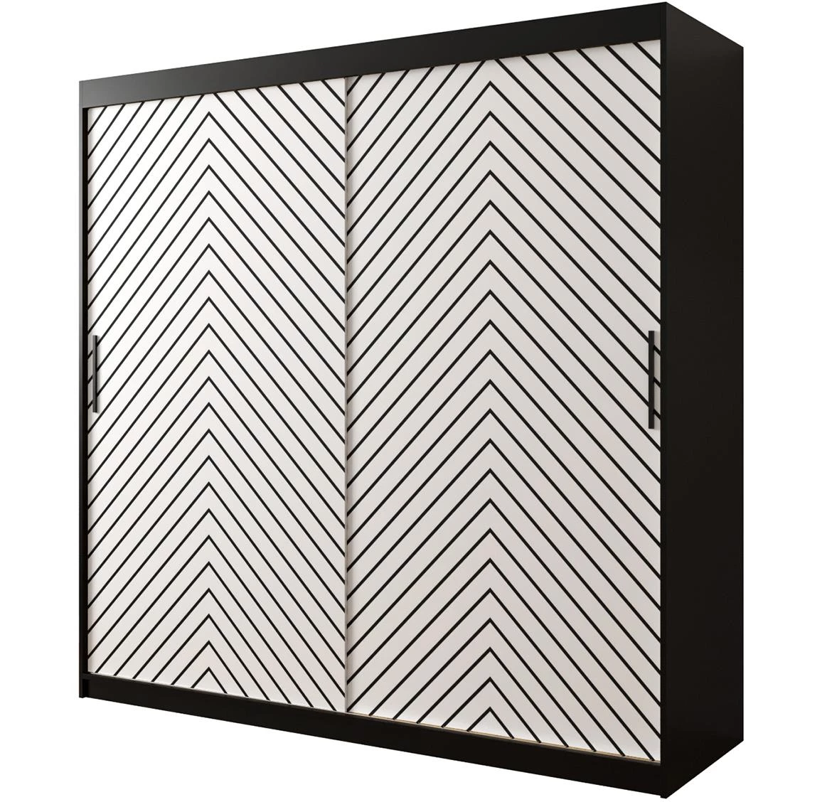 Jode 1 ormar 2 vrata 200x62x200 crna /bela/crna