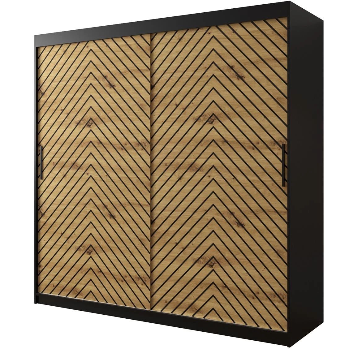 Jode 1 ormar 2 vrata 200x62x200 crna /natur(artisan)/crna