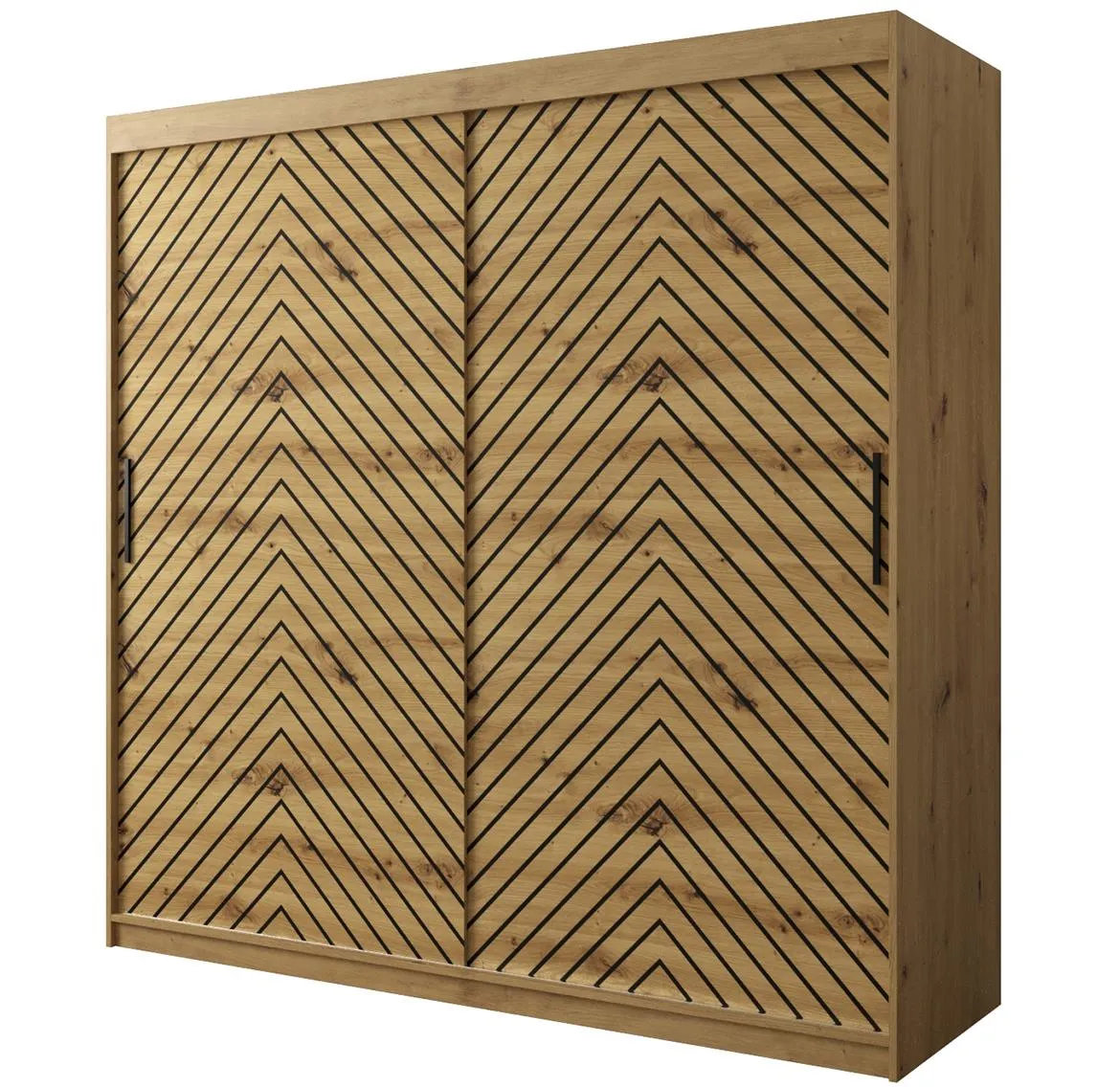 Jode 1 ormar 2 vrata 200x62x200 natur(artisan) /natur(artisan)/crna