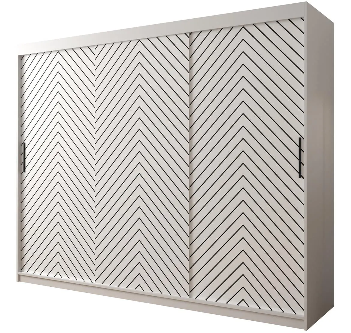 Jode 1 ormar 2 vrata 250x62x200 bela /bela/crna