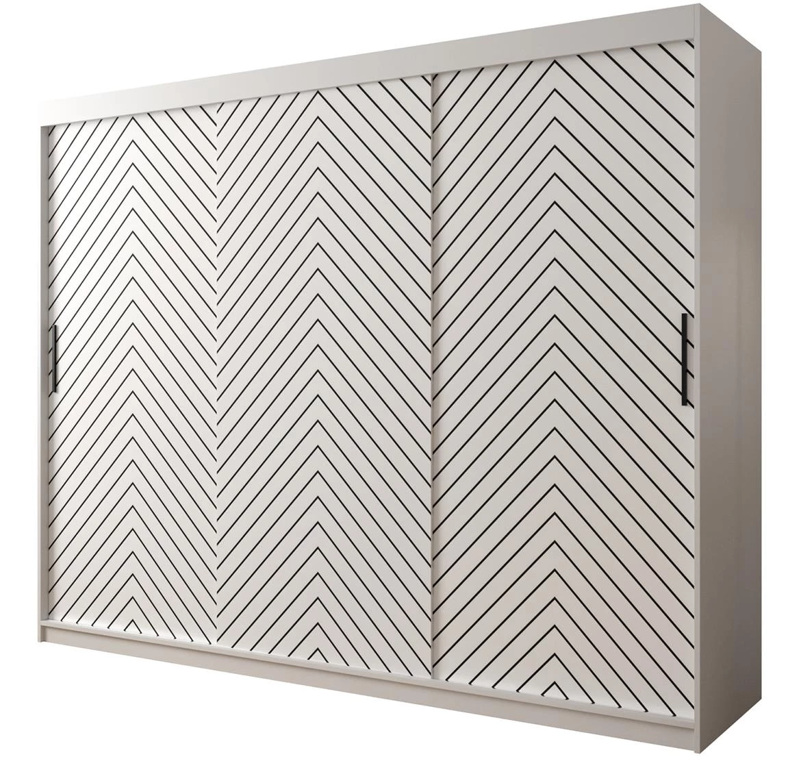 Jode 1 ormar 2 vrata 250x62x200 bela /bela/crna