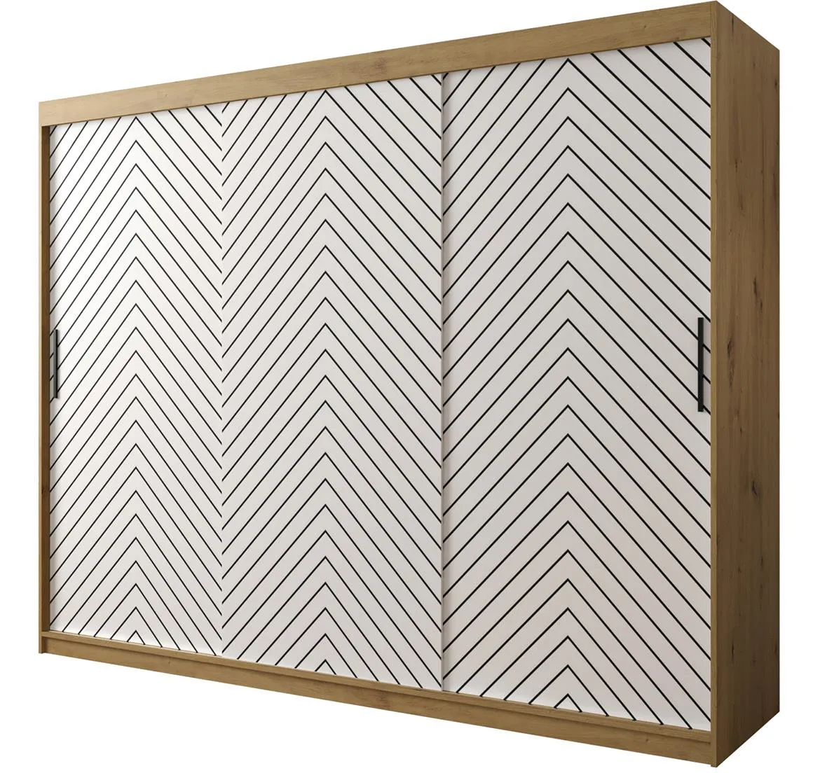 Jode 1 ormar 2 vrata 250x62x200 natur(artisan) /bela/crna