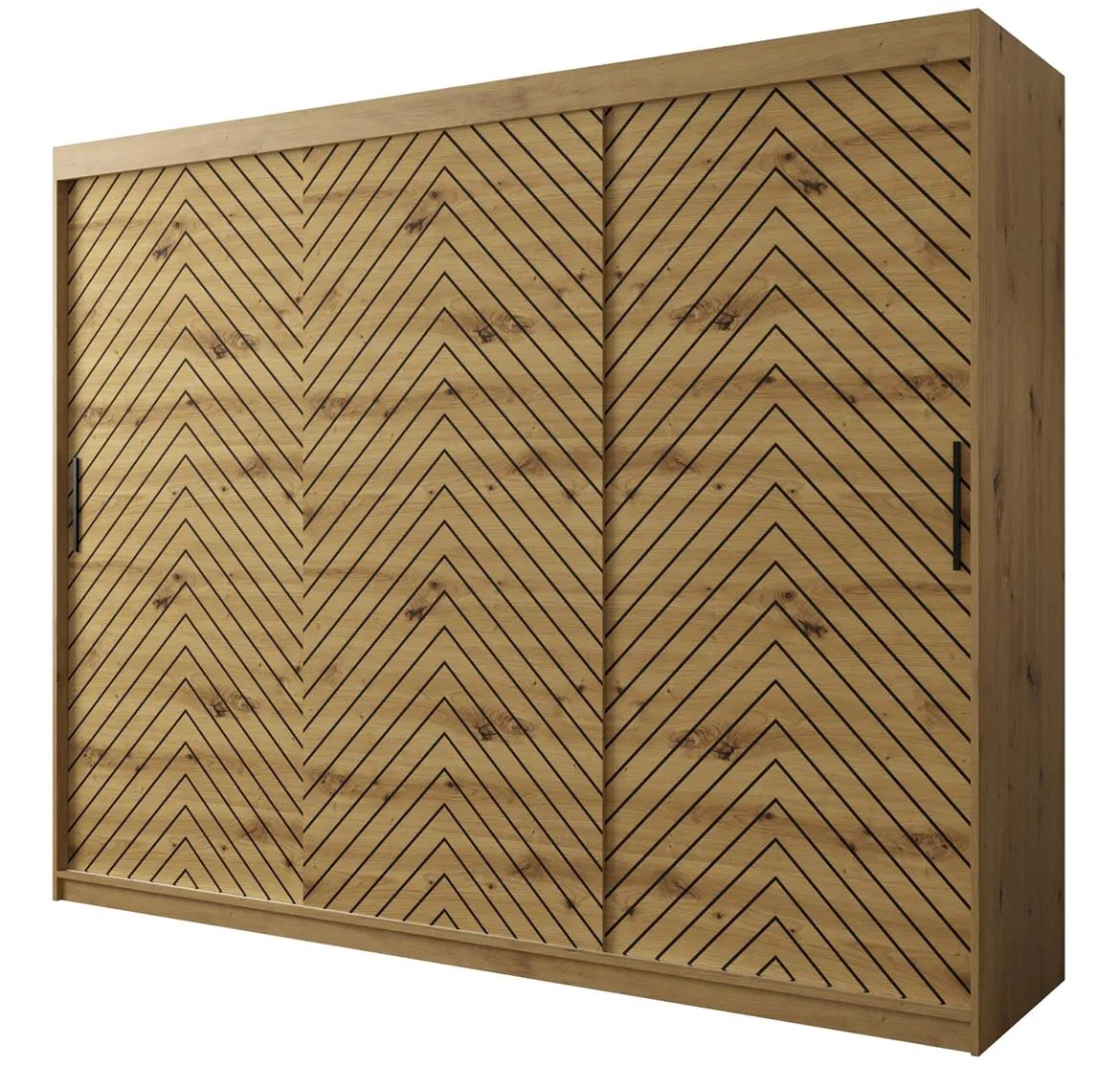 Jode 1 ormar 3 vrata 250x62x200 natur(artisan) /natur(artisan)/crna